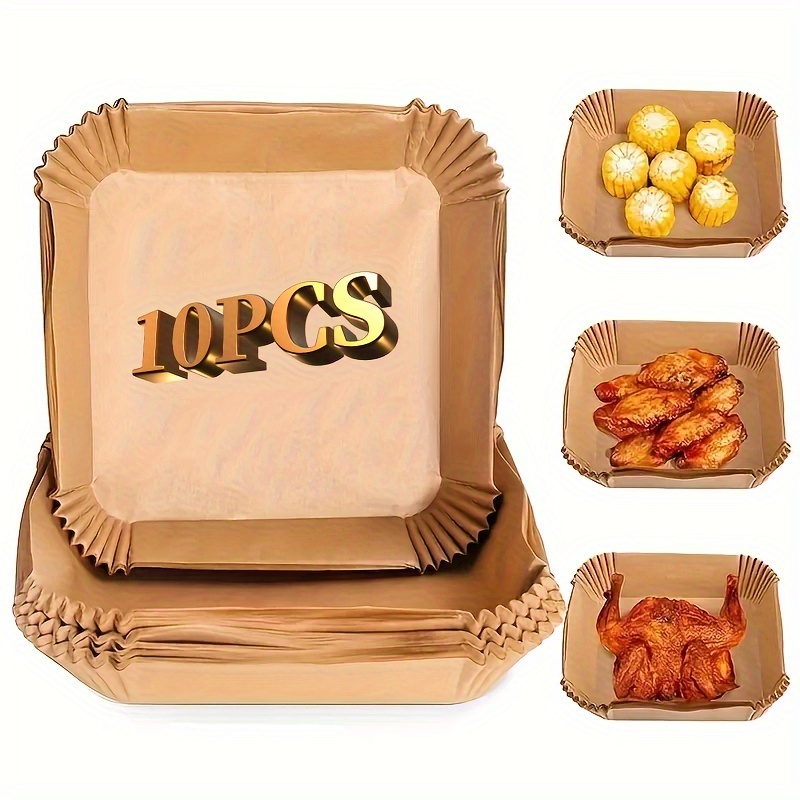 50 100pcs multi size disposable square air fryer liners non stick heat resistant for baking roasting cooking essential kitchen accessory polypropylene material details 7