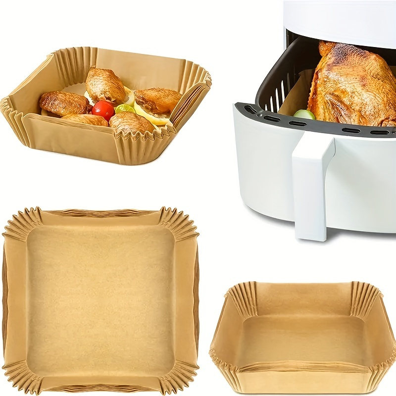 50 100pcs multi size disposable square air fryer liners non stick heat resistant for baking roasting cooking essential kitchen accessory polypropylene material details 21