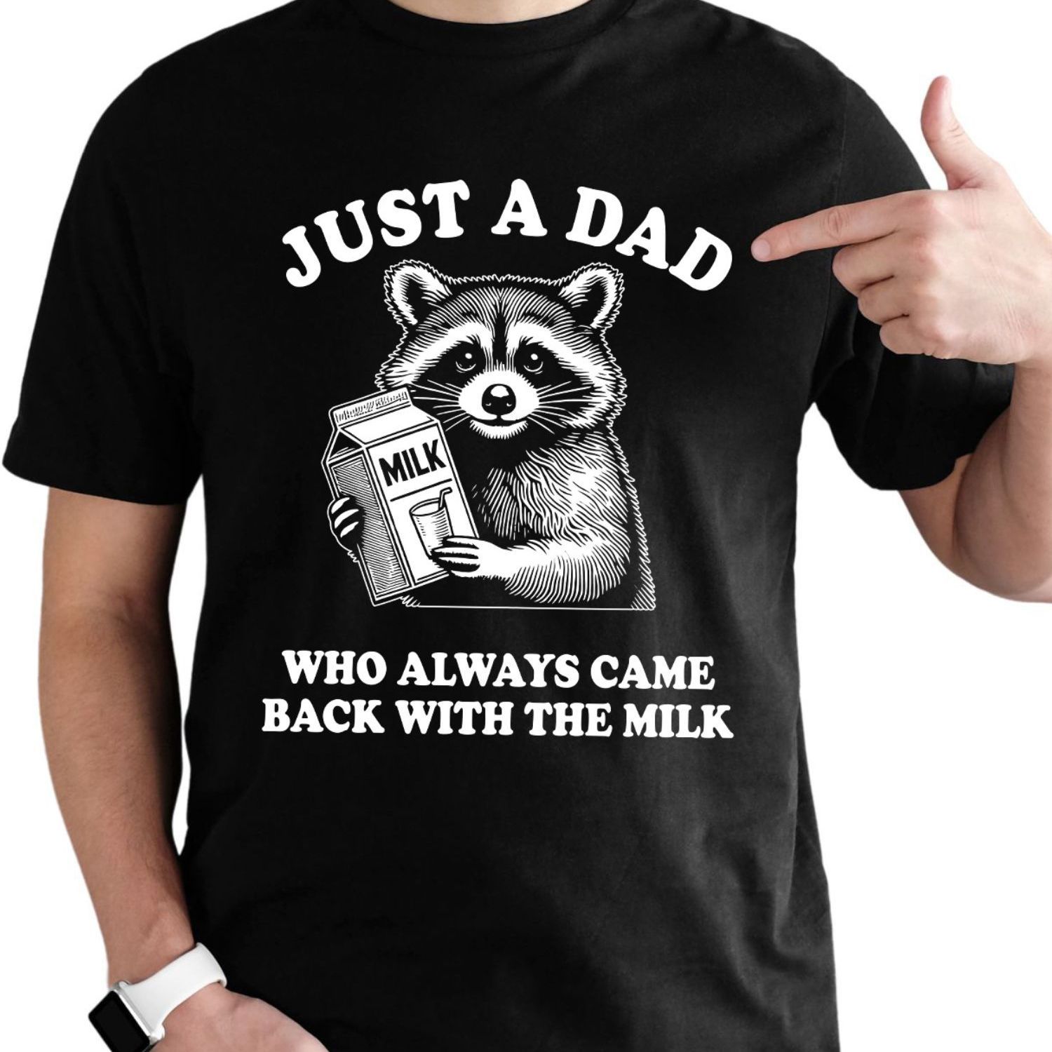 

Just A Dad Who Comes Back With A Milk Shirt, Father's Day T-shirt, Funny Dad Shirt, Pattern T-shirt, Funny Husband T-shirt, Father's Day Gift Shirt, Men's Clothing, Cotton Fabric T-shirt