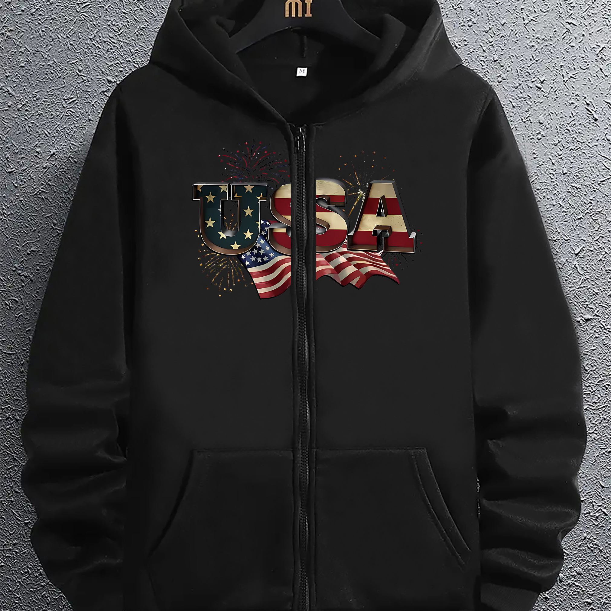 

Usa Long Sleeve , Hooded Sweatshirt , Top For