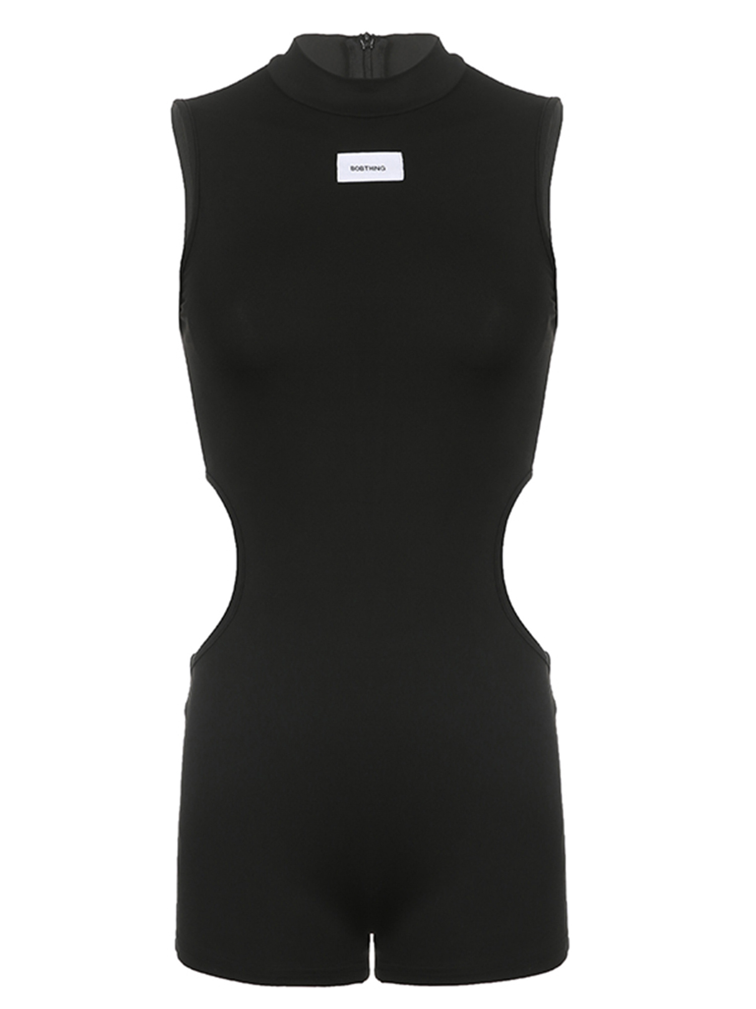 womens mock neck sleeveless bodycon romper jumpsuit short Temu