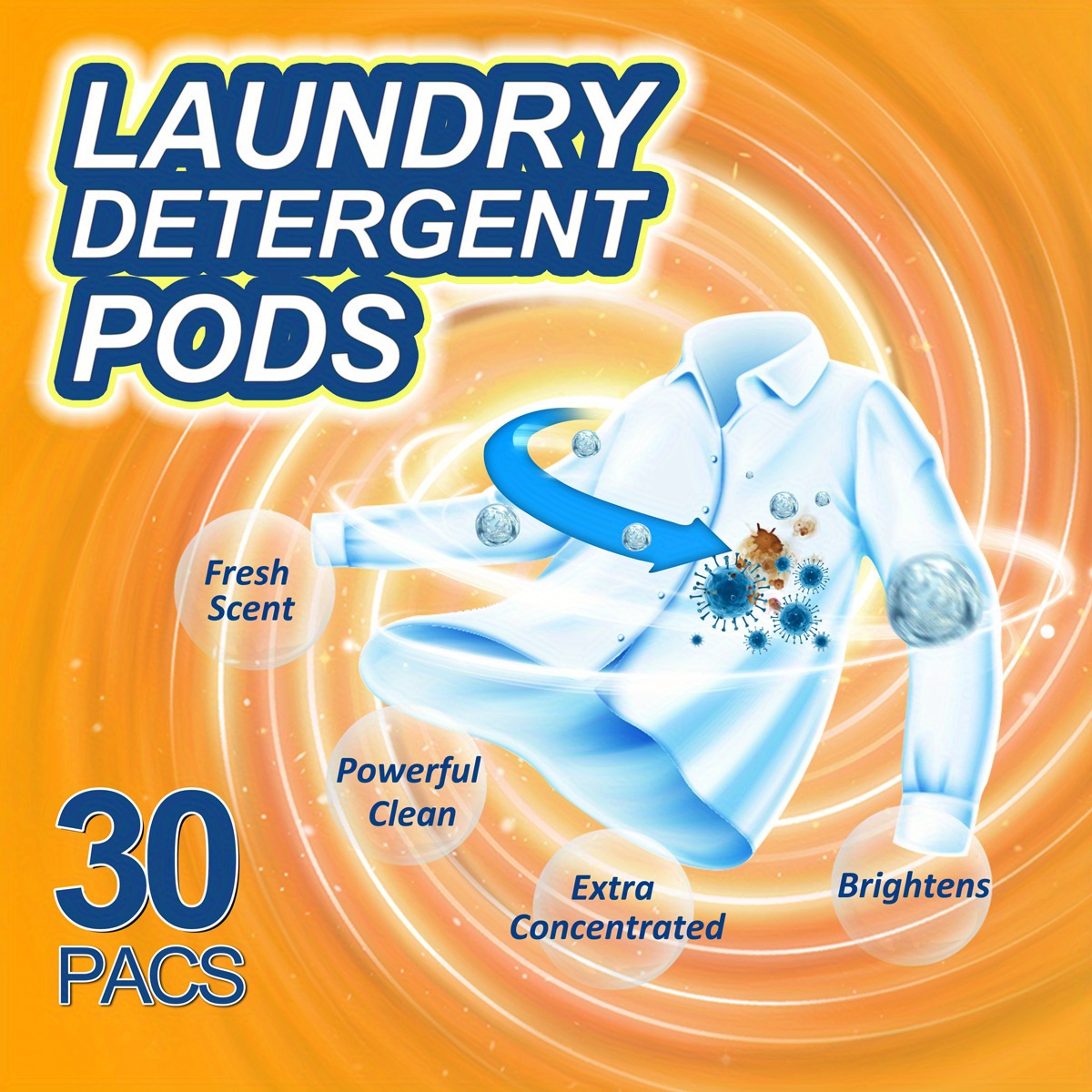 30pcs ultra concentrated 6 in 1 laundry detergent pods stain remover   no residue gel formula with   oxide for home cleaning details 1