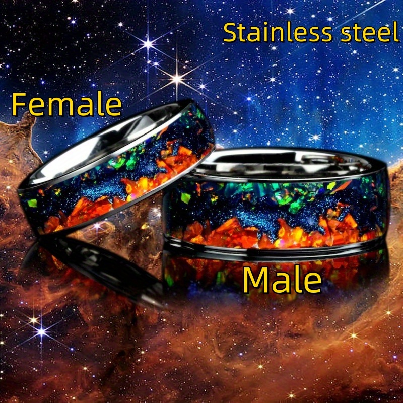 

A New Color 's Stainless Steel Ring Couple Ring, Men And Women's Wedding Ring Set 8 Mm/ 6 Mm, Give Him/ Her Wedding Anniversary Gifts, Birthday Gifts