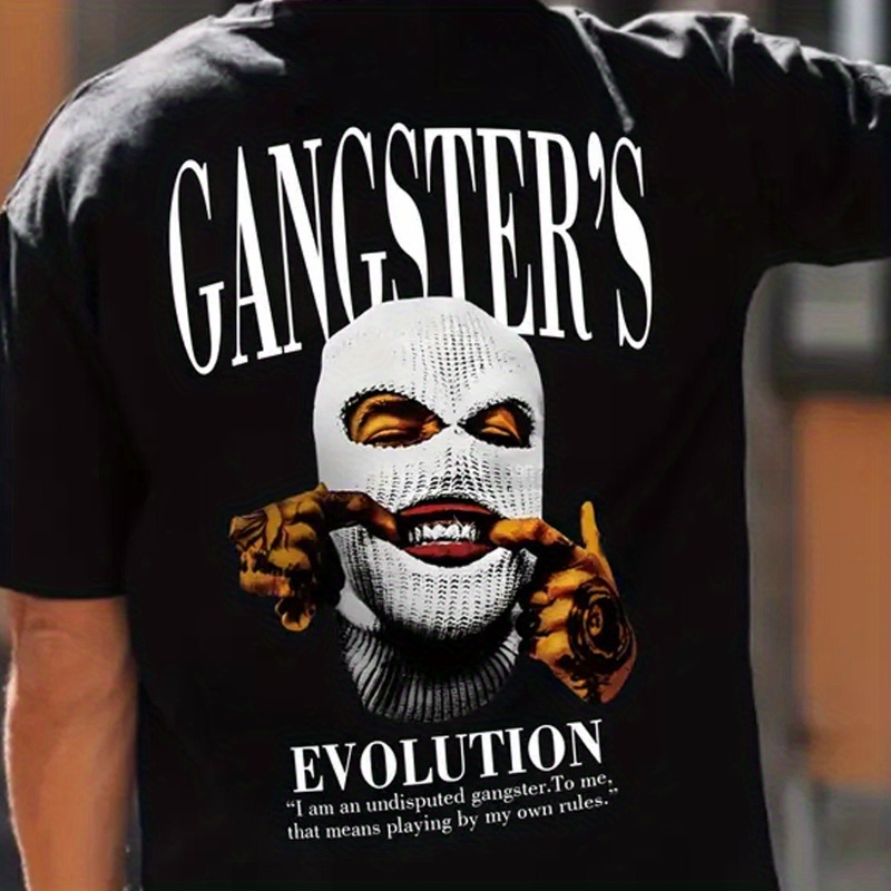 

Men's Portrait And Letter Graphic Print Fashionable Summer Short-sleeved T-shirt