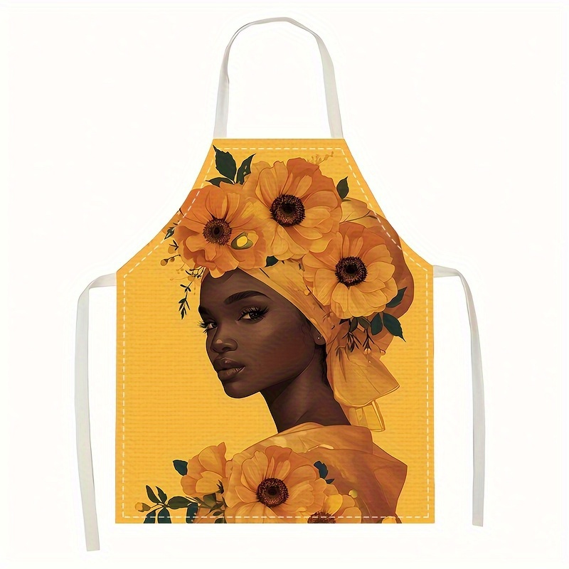 

Set Of 1 Polyester Apron With African-inspired Modern Minimalist Print – Durable Woven Kitchen Apron For Cooking, Chef, Waitstaff, Cafe, Bbq – Home Cooking Essentials, 21.65×26.77 In