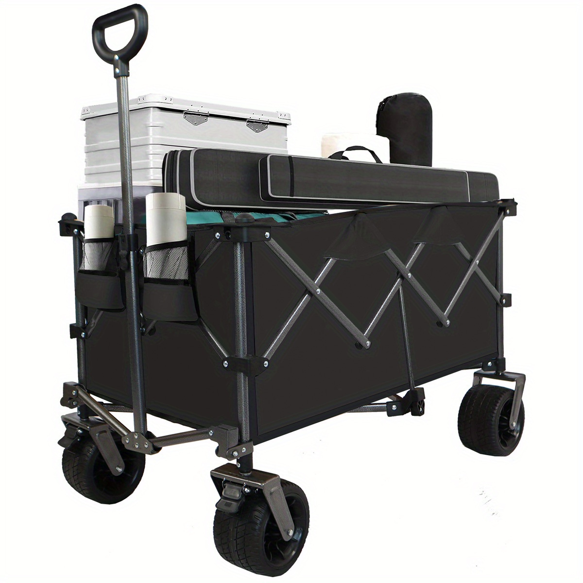 Big Rubber Wheels Beach Wagon Cart Foldable, 9x3 Botswana