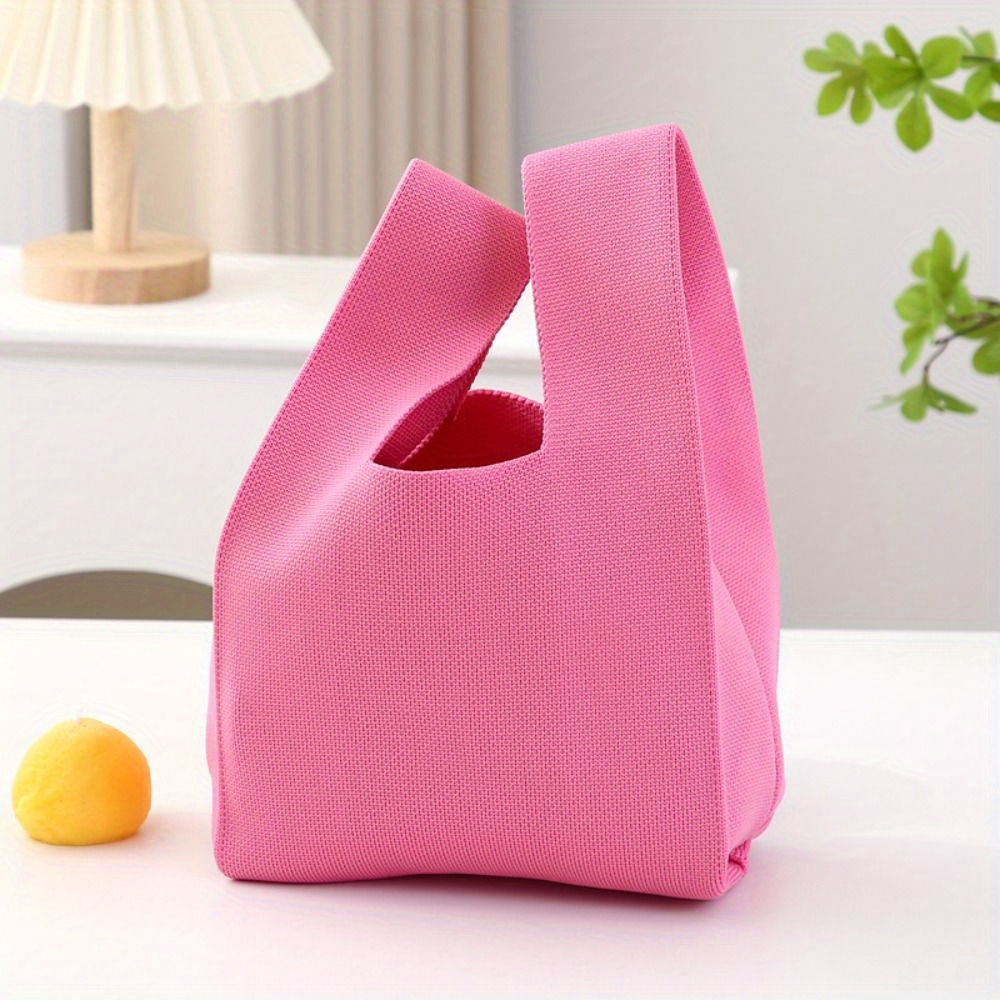 TEMU 1 pz Borsa da polso intrecciata a , , grande capacit�, tote shopping, , riutilizzabile, borsa da donna