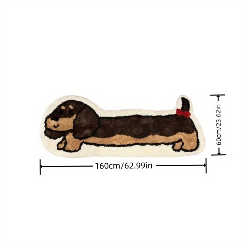 TEMU Tapis de chevet en 1000G/M², épais de 10 mm, tapis en peluche de dessin animé, tapis de sol créatif avec irrégulière, tapis chien saucisson