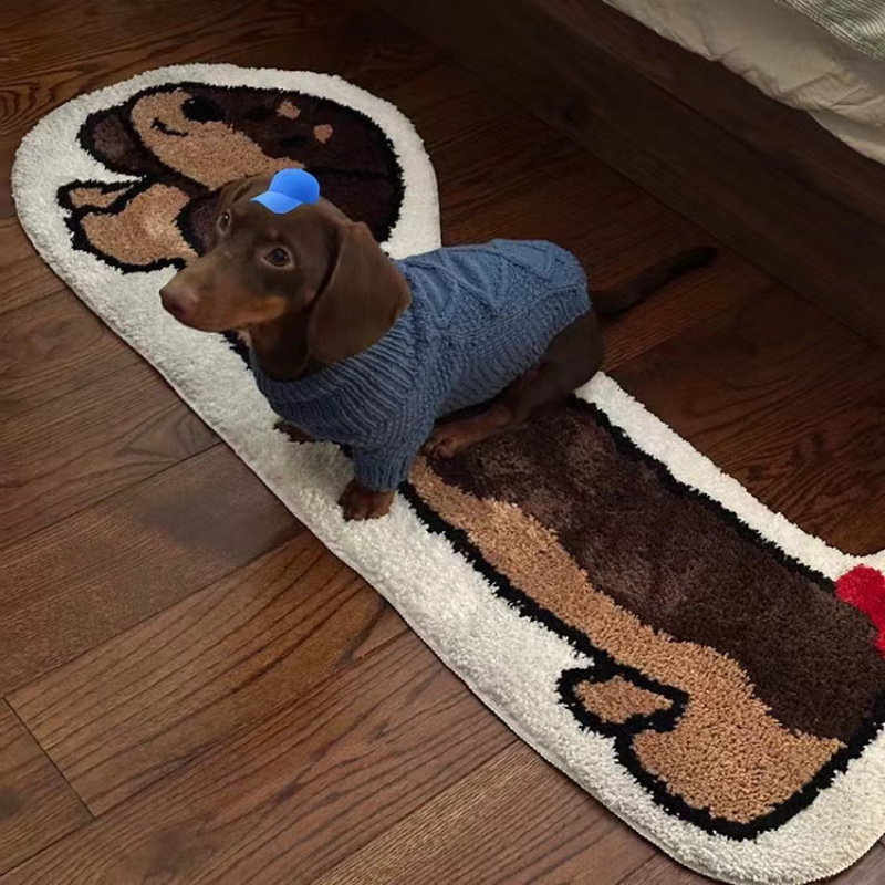 

Dachshund Shaped Area Rug - High Pile Cartoon Plush Floor Mat For Room And Bedroom - 100% Polyester, Non-slip Vinyl Backing - Machine Washable, Fluffy Dog Design Indoor Rug, Machine Made