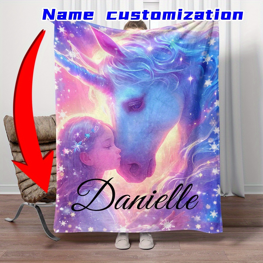 

Unicorn Blanket - , For , Bed, & Camping - Personalized , Tear-,