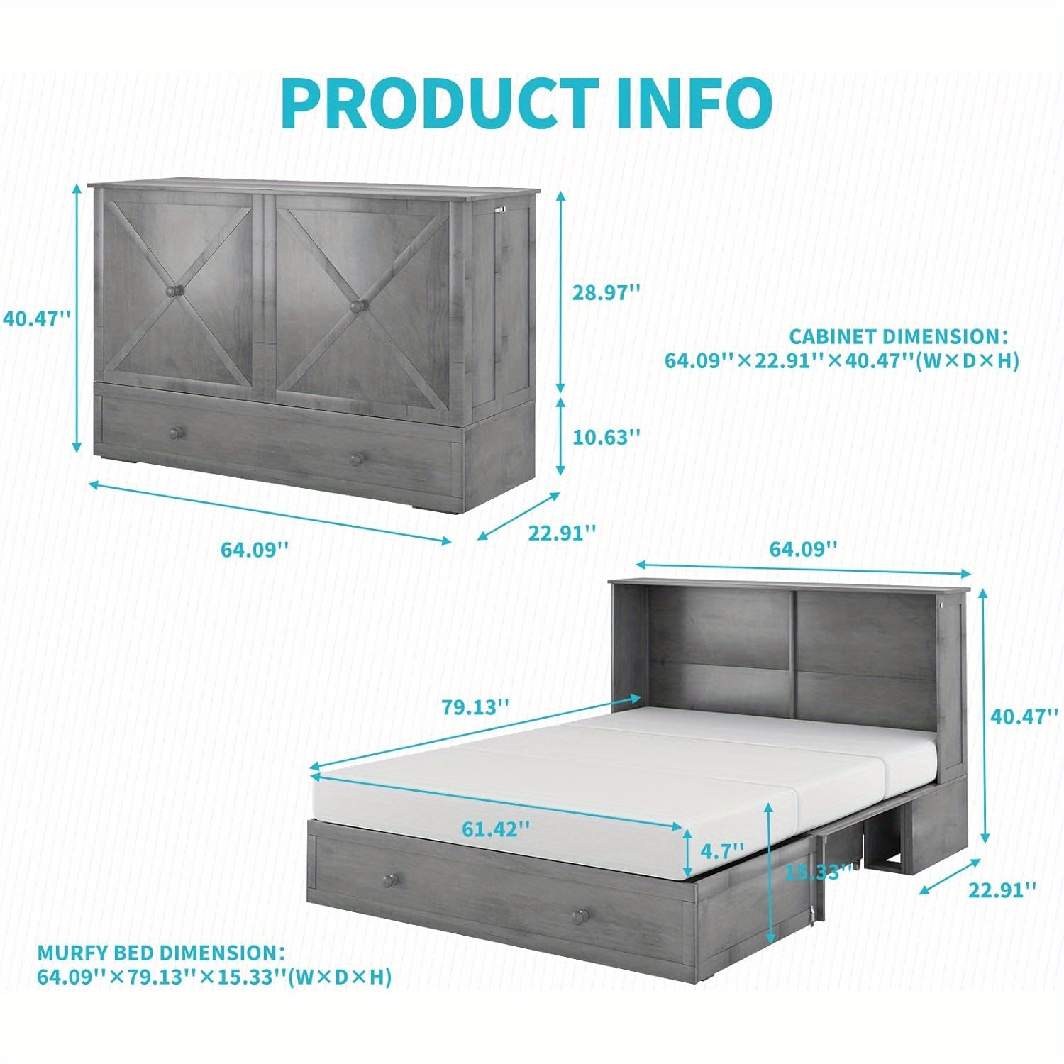 Queen Size Murphy Bed - Image 3