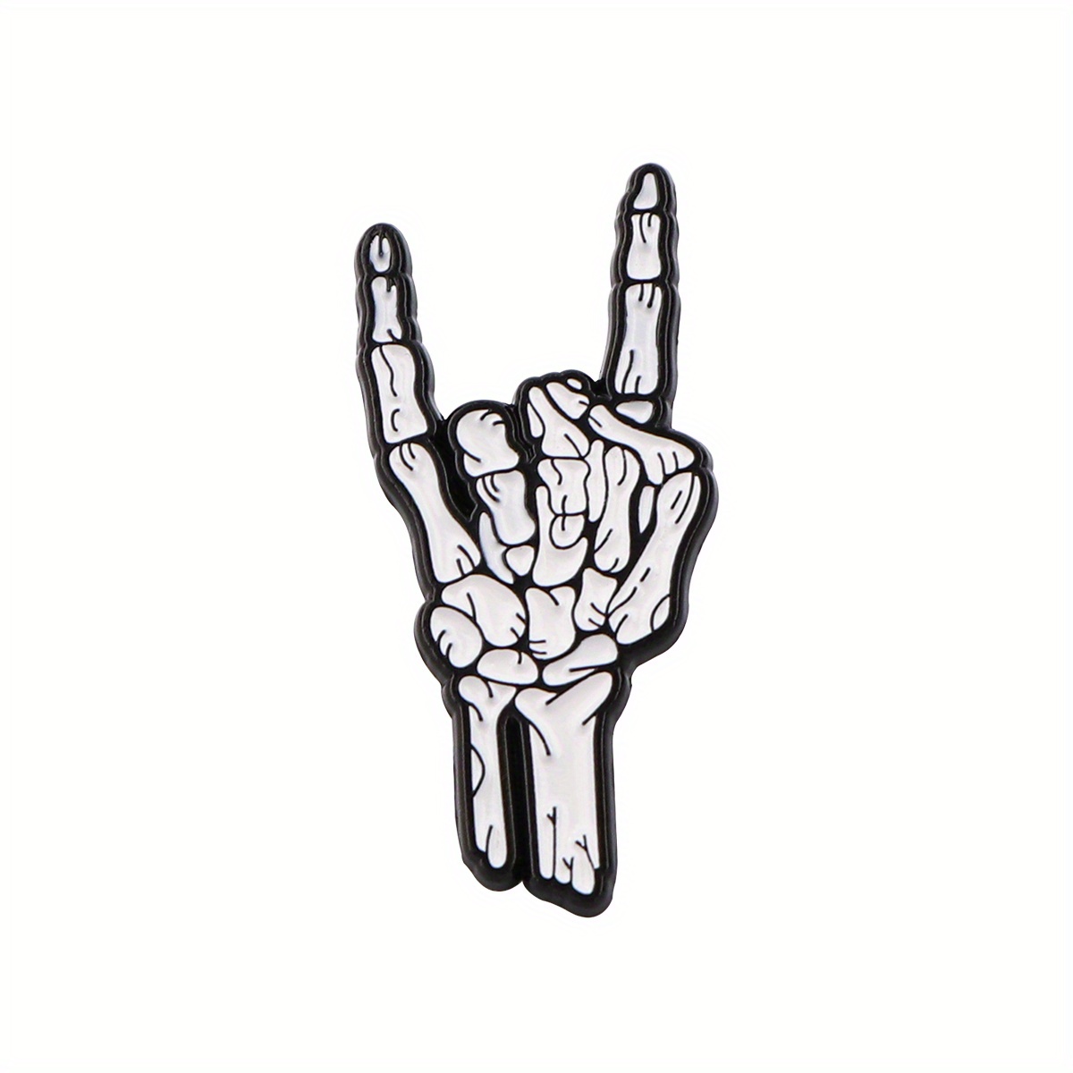 Image of 1pc Cute Skeleton Hand Enamel Pin, Alloy Lapel Badge For Backpacks And Clothing, Fashion Accessory Brooch For Women, Daily Wear Jewelry Gift, Gift Item | Design | Alloy Pin