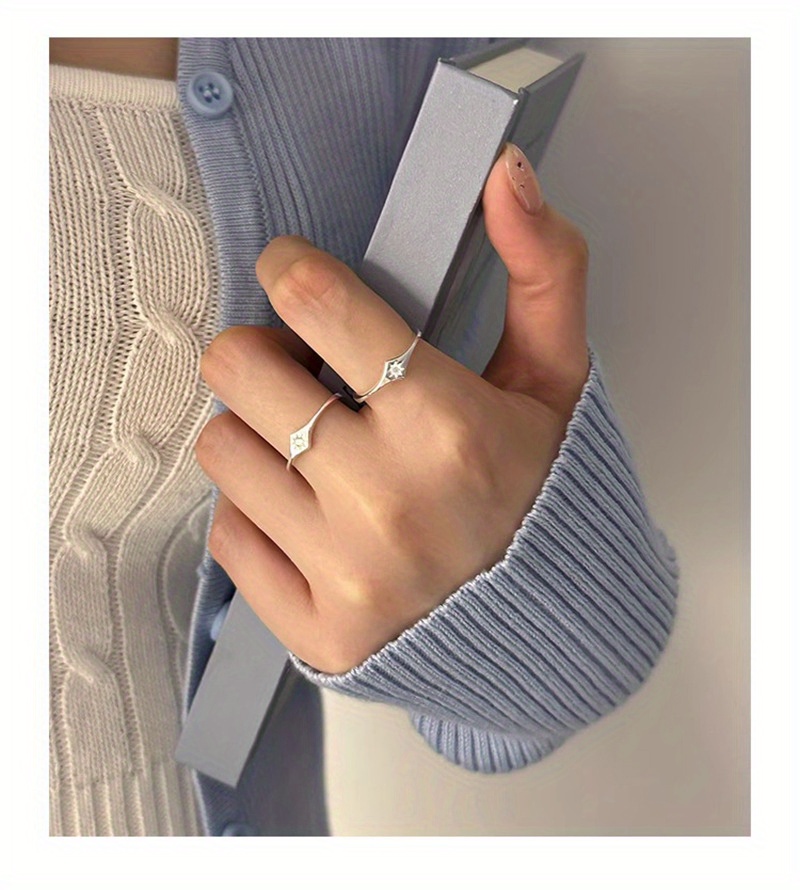 Eight-Pointed Star Open Adjustable Ring for Women, Fashionable and Simple Star Design, Versatile for Daily Wear, Trendy Gift