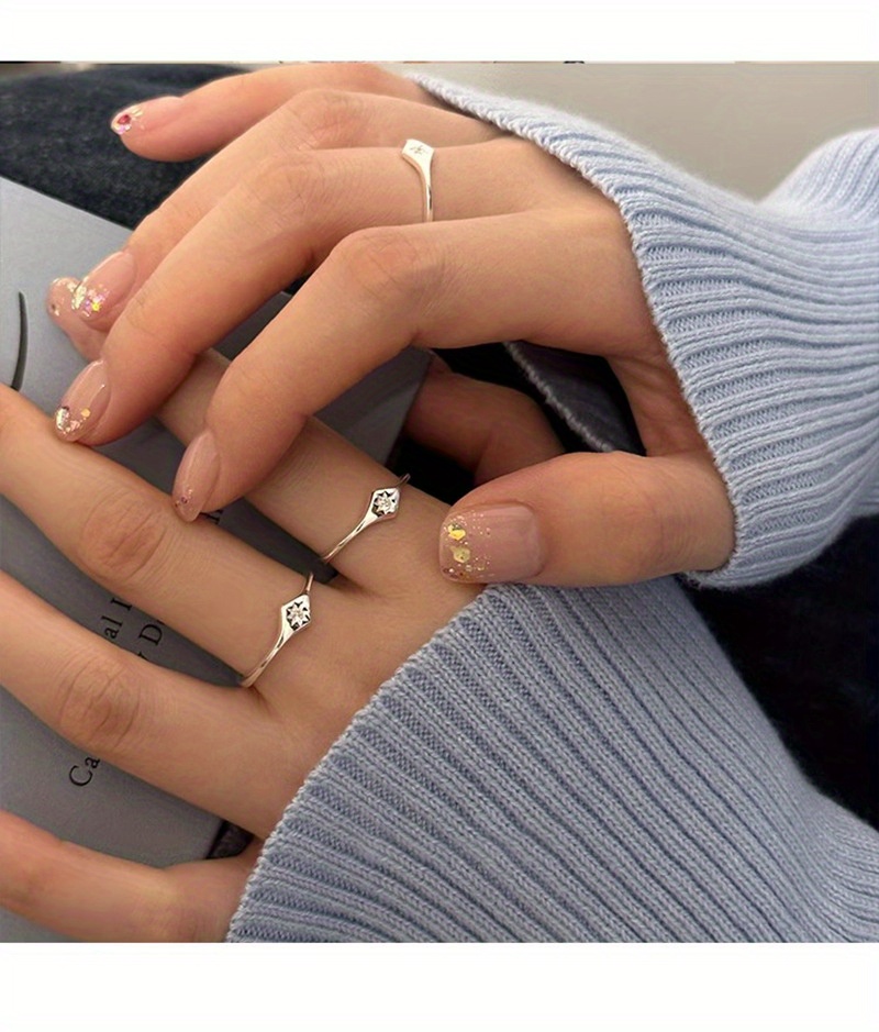 Eight-Pointed Star Open Adjustable Ring for Women, Fashionable and Simple Star Design, Versatile for Daily Wear, Trendy Gift