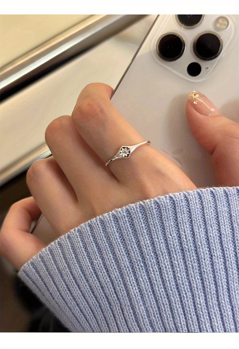 Eight-Pointed Star Open Adjustable Ring for Women, Fashionable and Simple Star Design, Versatile for Daily Wear, Trendy Gift