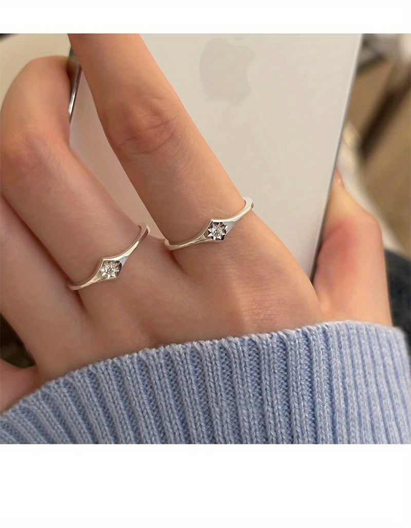 Eight-Pointed Star Open Adjustable Ring for Women, Fashionable and Simple Star Design, Versatile for Daily Wear, Trendy Gift