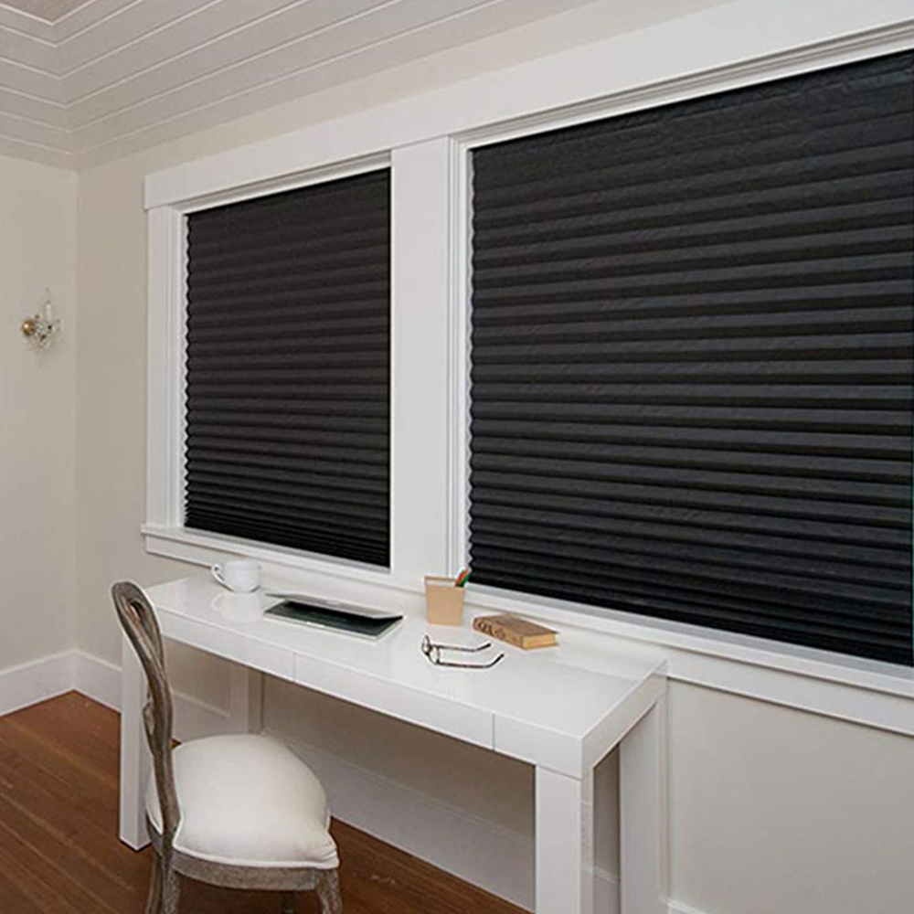  cordless pleated shade curtain no drill clip   for windows doors for home nursery bedroom kitchen bathroom details 1