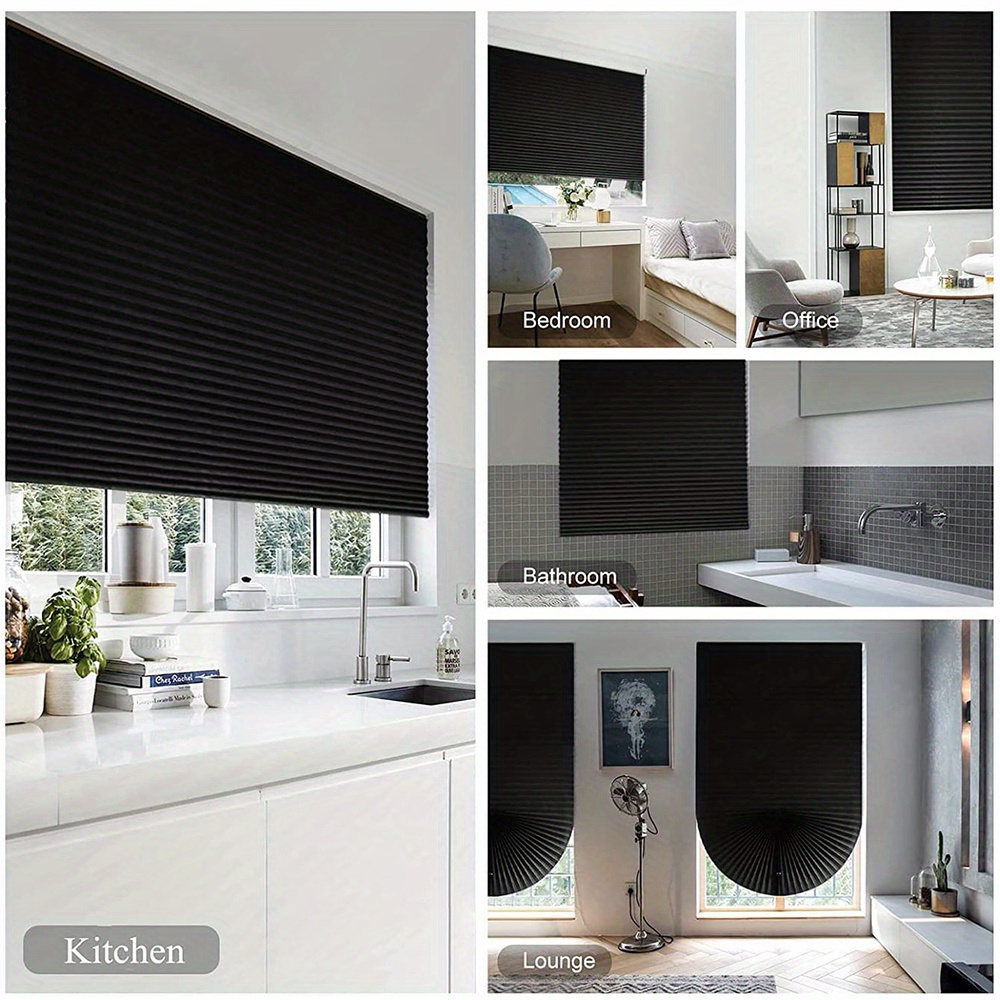   cordless pleated shade curtain no drill clip   for windows doors for home nursery bedroom kitchen bathroom details 6