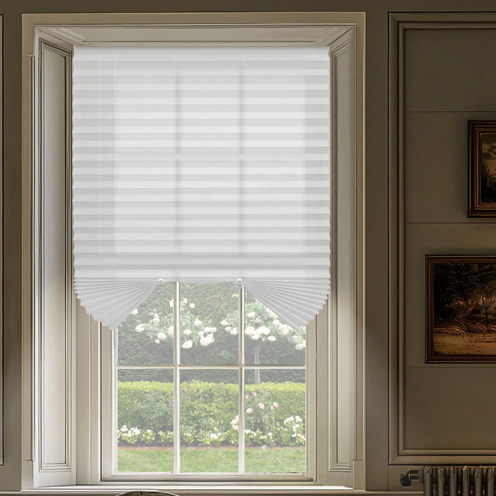   cordless pleated shade curtain no drill clip   for windows doors for home nursery bedroom kitchen bathroom details 0