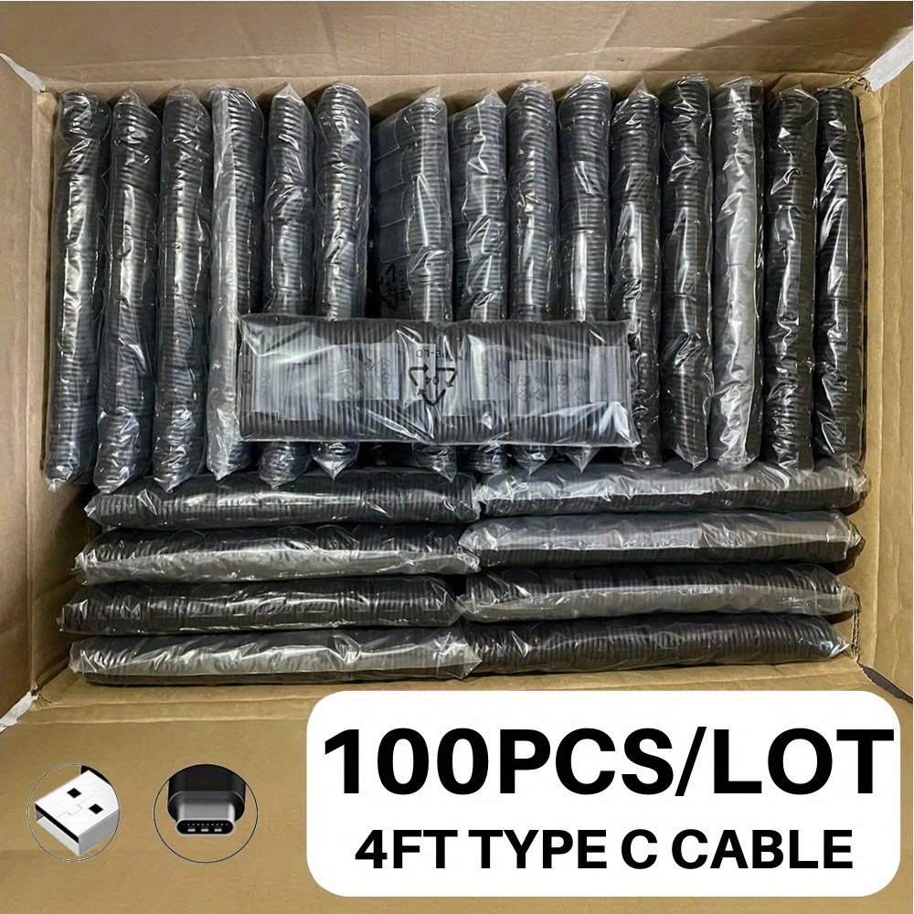 

100x Type Usb C 4ft S22 S21 Fast Charger Charging Cord Lot 18w