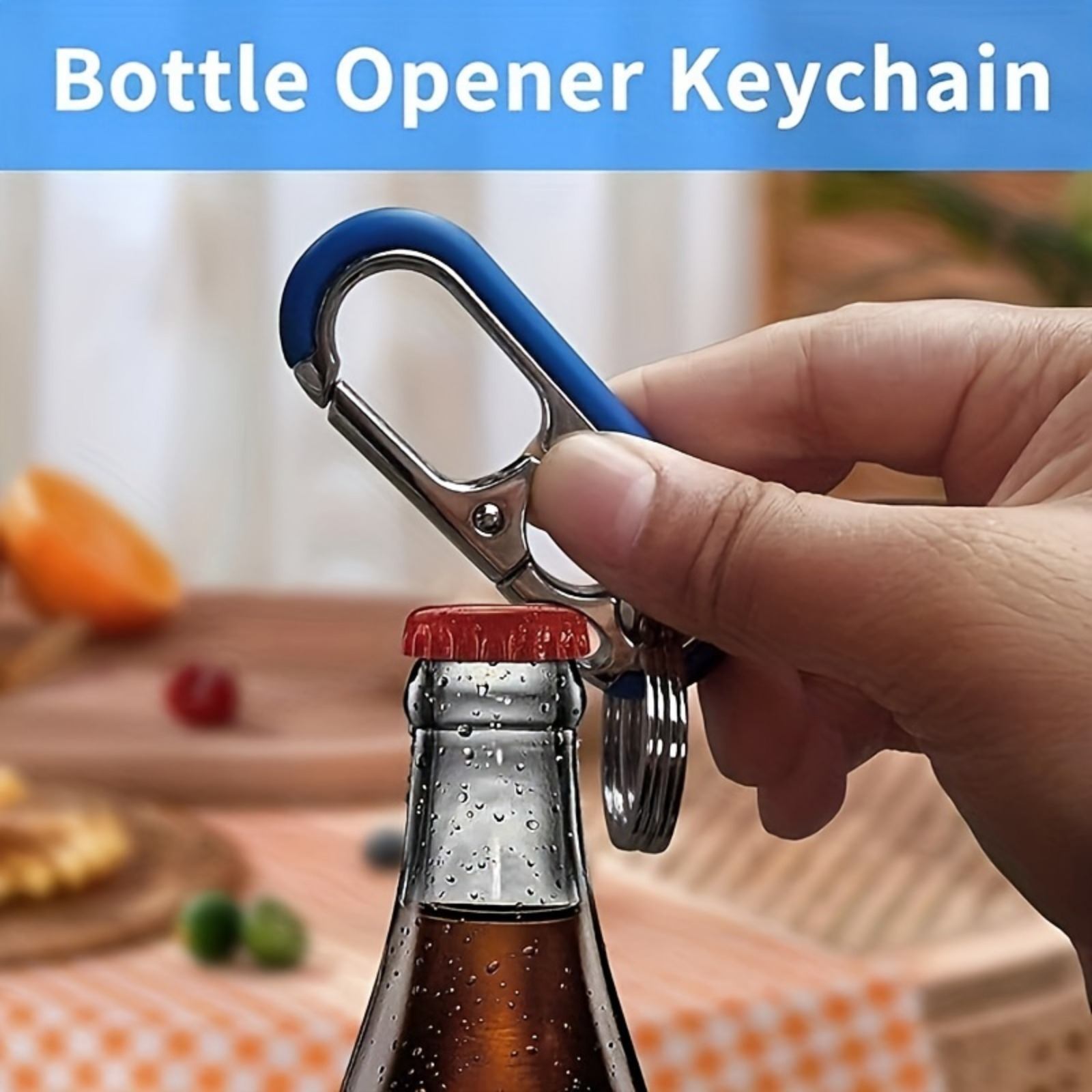 

Multi-functional Bottle Opener Keychain - Zinc Alloy Outdoor Keychain - Perfect For Camping And Car Use