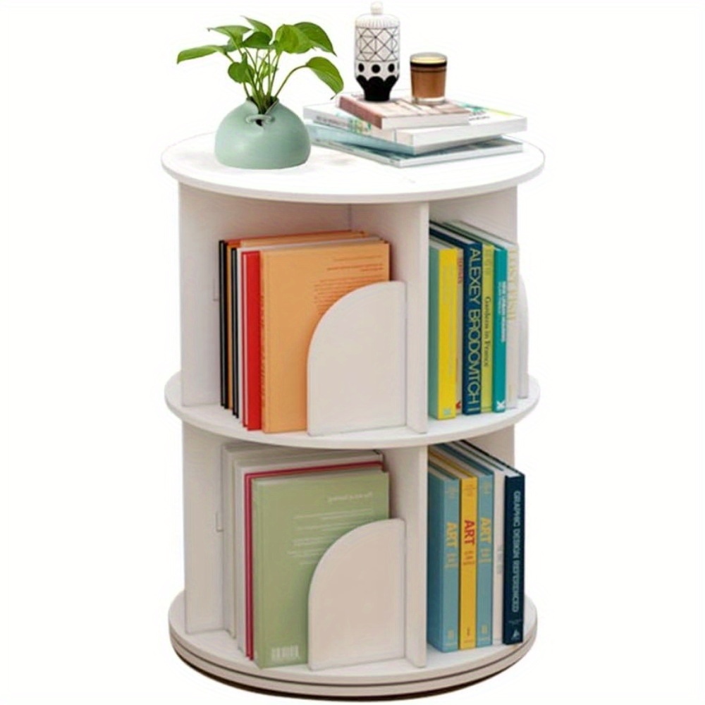 TEMU Rotating Bookshelf Rotating Bookshelf Tower Revolving Bookcase 2 Tier 360 Display Spinning Bookshelf Tower Or Conference Room Storage Room Study