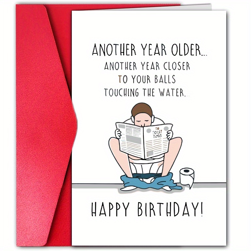 

1pc Humorous Birthday Card For Men - Funny Old Age Birthday Greeting Card For Husband, Boyfriend, Dad, Brother - Witty Bday Card For 30th, 40th, 50th, 60th Celebrations