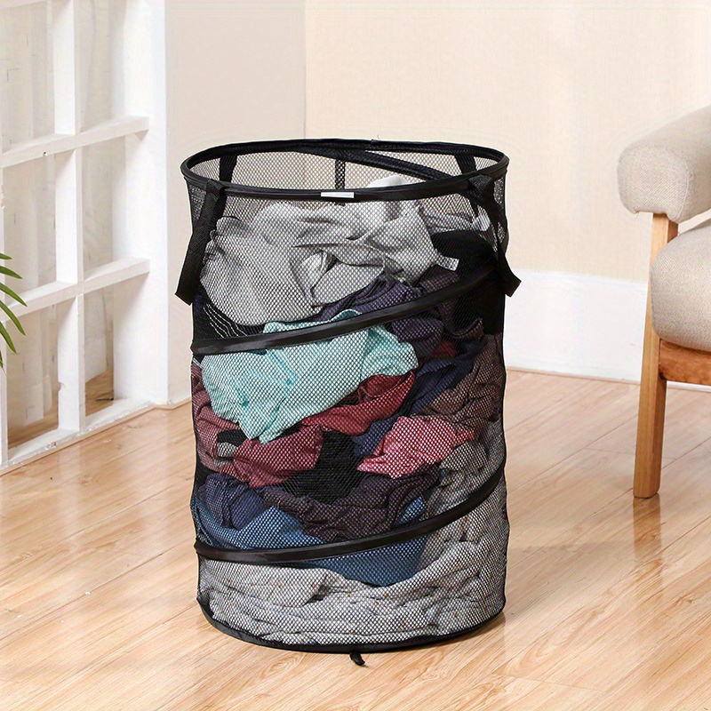  ular   a high capacity   up laundry basket foldable portable and mesh is   storing dirty laundry details 4