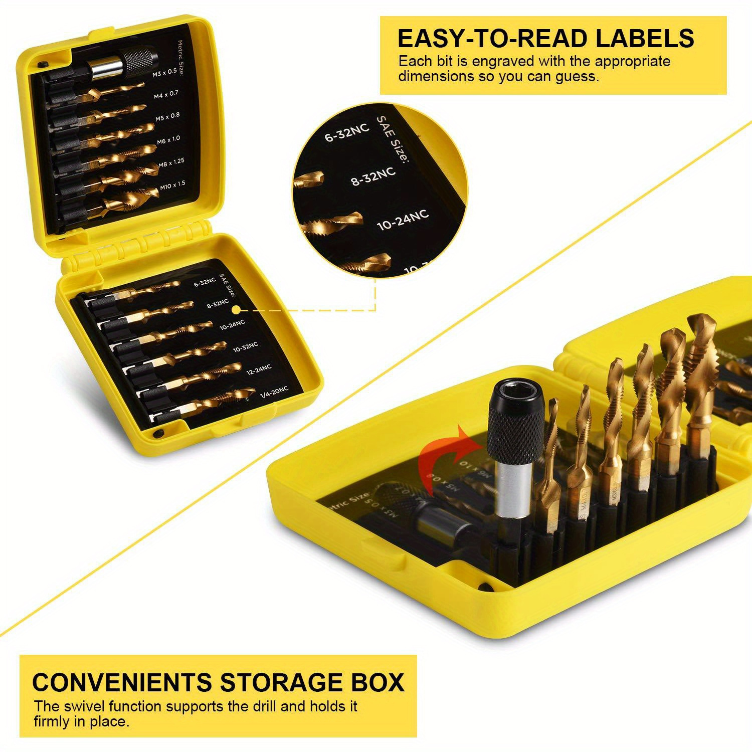 titanium combination drill tap bit set sae metric tap bits - {region_name}