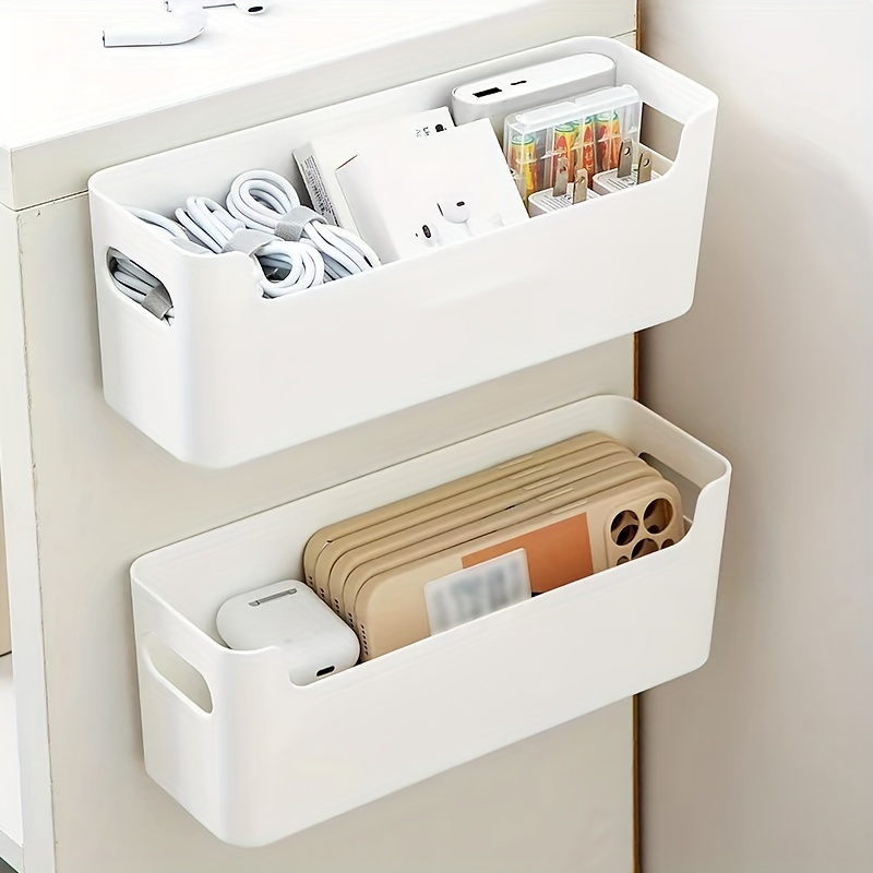 

1pc Wall-mounted Storage Box Can Store A Of Data Cables, Remote Controls And Office Supplies. Suitable For Offices And Bedrooms And On A Desktop Or Affixed To A Wall