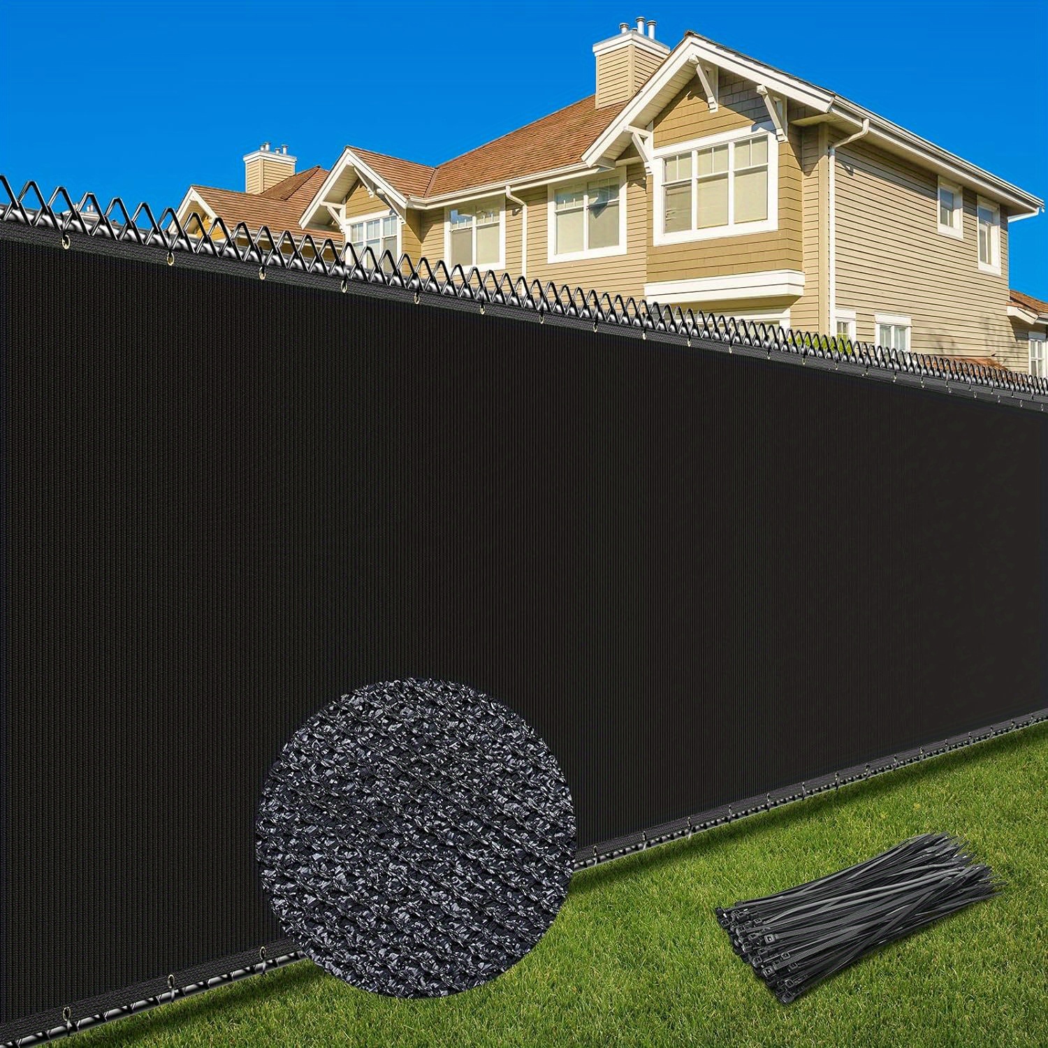 

Privacy Screen Fence, Heavy Duty Fencing Shade Cover, 170gsm 90% Blockage Mesh Shade Net For Wall Garden Yard Backyard