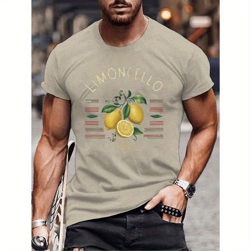 

Men's Lemon Tee - Soft Polyester, Short Sleeve, Round Neck T-shirt For Summer