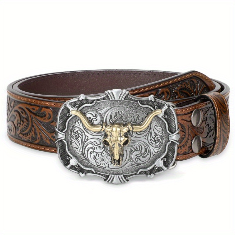 ●DOFFJASON● Western Hard Leather Belt Dark Brown DJCOCBT01 벨트 - DOFFJASON