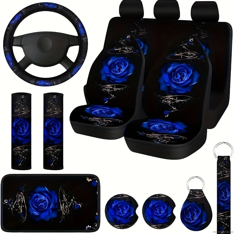 TEMU 15pcs Set Colored Rose Printed Car Seat Cover Interior Accessories Interior Accessories All Season Protection Durable Enhances High TEMU 15pcs Set Colored Rose Printed Car Seat Cover Interior Accessories Interior Accessories All Season Protection Durable Enhances High