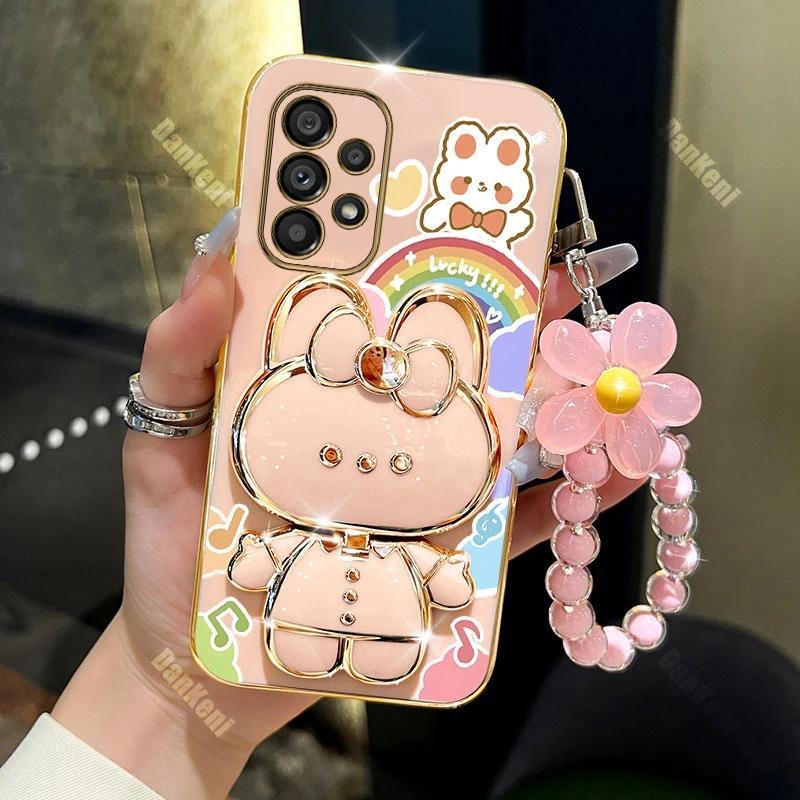 

A53 Holder Bracelet Plating Phone Case For Samsung A53 A51 A54 A55 A52s A34 A35 A50s A52 A50 A42 A33 A31 A32 Cover