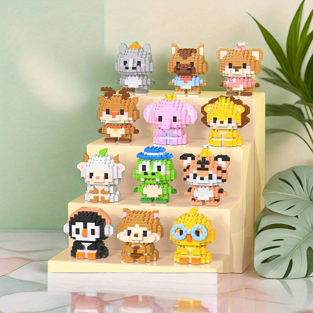

12pcs Cute Animal 3d Blocks Set - Diy Craft Kit For 8+ | Ideal Bedroom Decor & Christmas Gift For ,