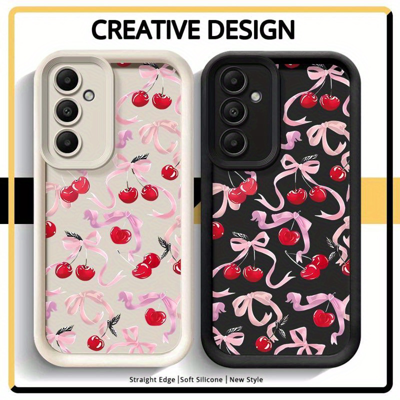 

Cherry Bowknot Phone Case Galaxy A55 A25 A35 A15 A54 A34 A14 A24 A53 A33 A23 A13 A52 A32 A22 A12 A51 A71 A72 A73 Silicone Protective High-quality Funda