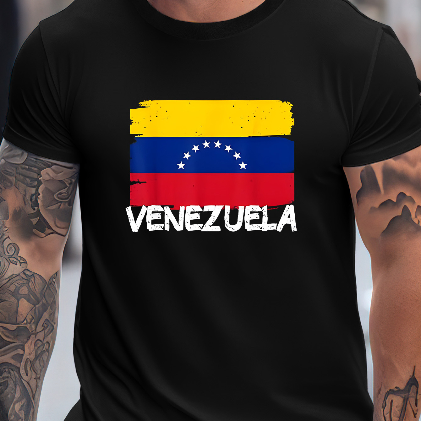 

Venezuela Letter & Tee Shirt, Tees For Men, Casual & Comfy Short Sleeve T-shirt For Summer