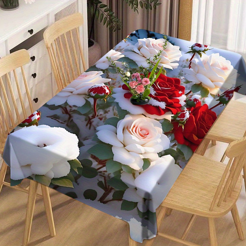 

Printed Rectangular Tablecloth, Washable, Suitable For Dining Tables, Restaurants, Parties And , Table Sizes