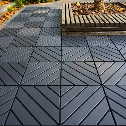 brown grey plastic interlocking deck tiles 44 pack patio deck tiles 12 x12 square waterproof outdoor all weather use patio decking tiles for poolside balcony backyard