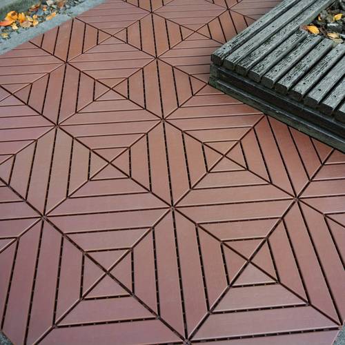 brown grey plastic interlocking deck tiles 44 pack patio deck tiles 12 x12 square waterproof outdoor all weather use patio decking tiles for poolside balcony backyard