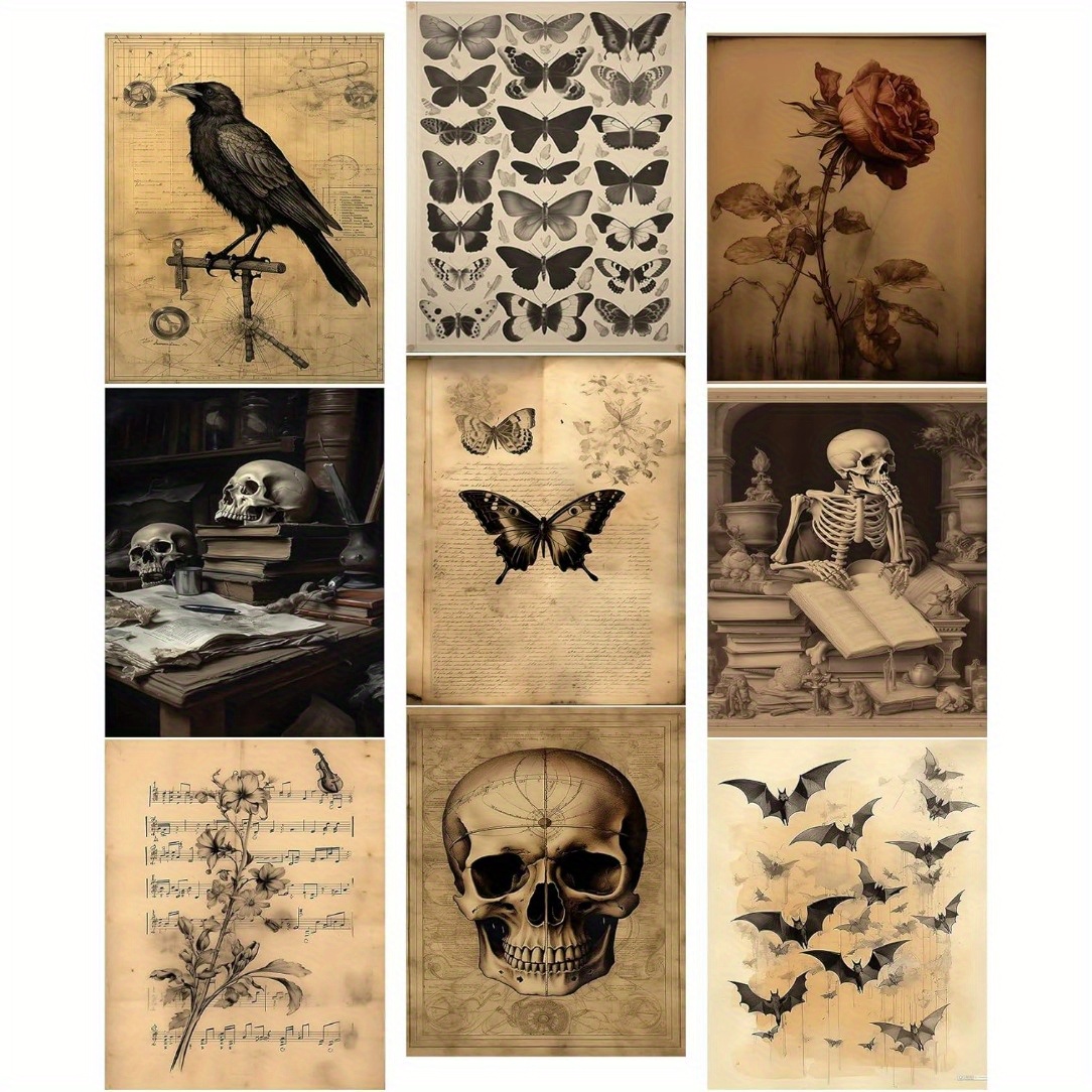 

9pcs Gothic & Wall Art Set - 8x10" Aesthetic Decor For Living Room, Bedroom, And Home Office Goth Room Decor, Room Decor