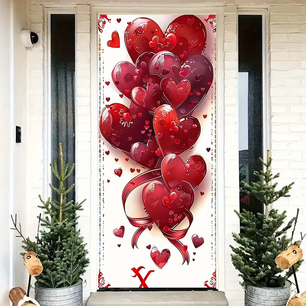 

2d Door Banner Valentine's Day Door Banner, Hand- , 35.4" X ", Polyester, Celebration Decor, With No Electricity Needed For Wedding, Birthday, Anniversary, Bachelor Party