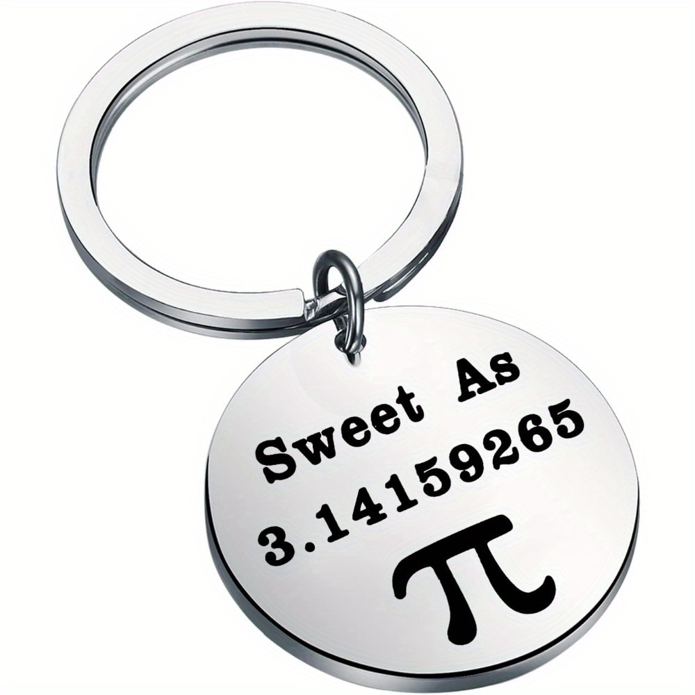 

1pc 'sweet As 3.14159265' Pi Symbol Men's Keychain, Simple Math Jewelry Accessory, Ideal Gift For Math Lovers, Thank You Gift