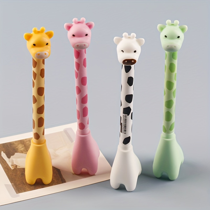 

2pcs, Cute Giraffe Gel Pens With Good-looking And Realistic Shape, Smooth And Pens, Back To School, School Supplies, Kawaii Stationery, Colors For School, Stationery, Pens, Back To School