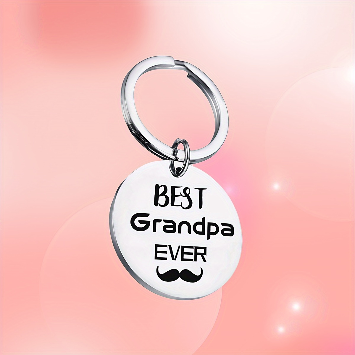 

Best Ever" Stainless Steel Keychain - Perfect Father's Day Gift, Round Charm With Animal &