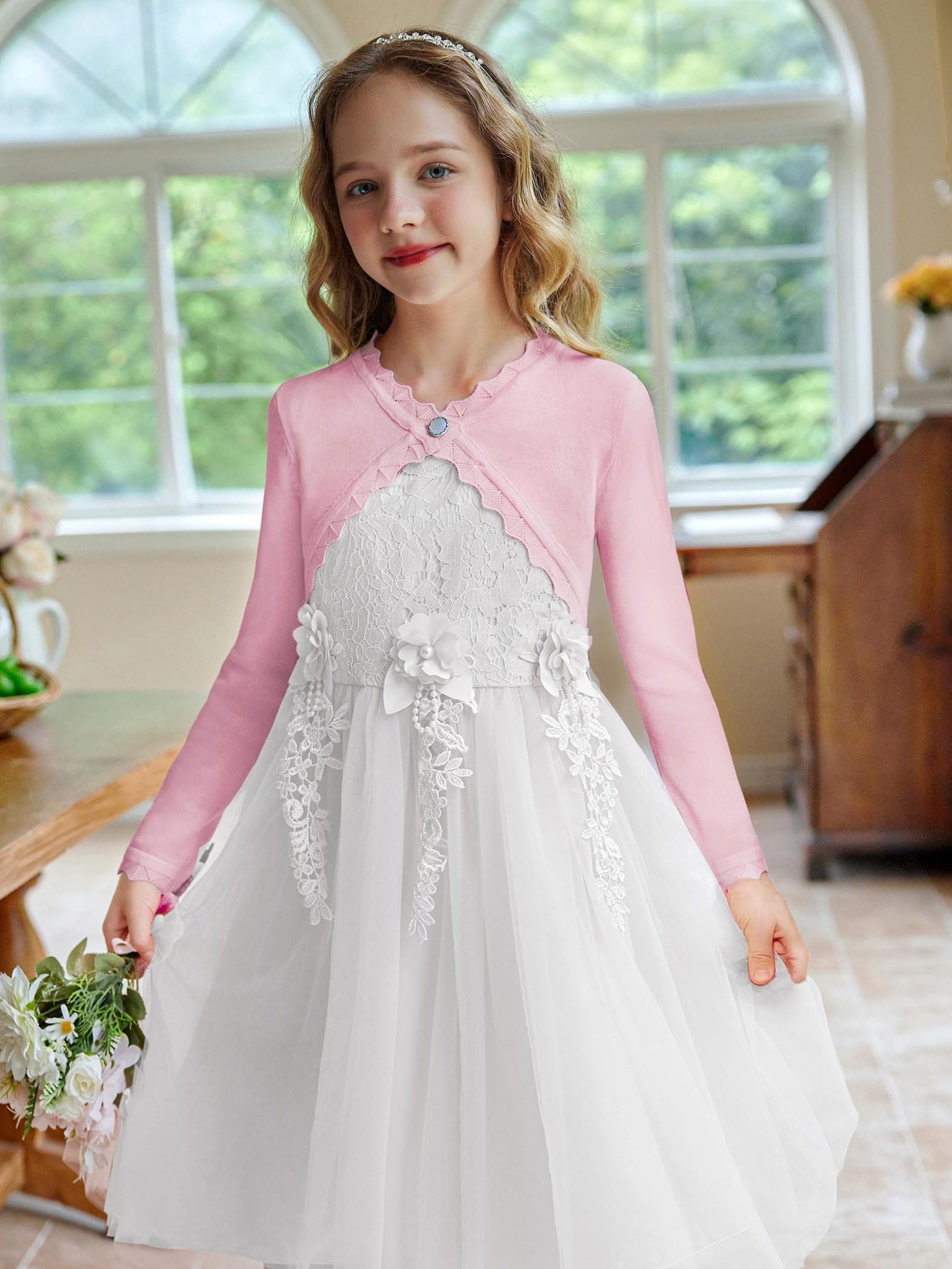 HOT Lace Bolero Girls White Shrug Sweater Lace Bolero Shrug