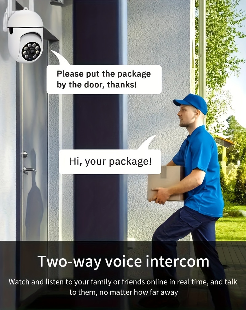 Камера видеонаблюдения TERUHAL 1080P HD WiFi, панорамирование 355°, двусторонний звук, ночное видение, удалённое просмотр, питание от USB, ABS, без батареи, для домашнего наблюдения, идеально для подарка на Рождество, Хэллоуин, День благодарения, для возрастной группы 14+ детали 5