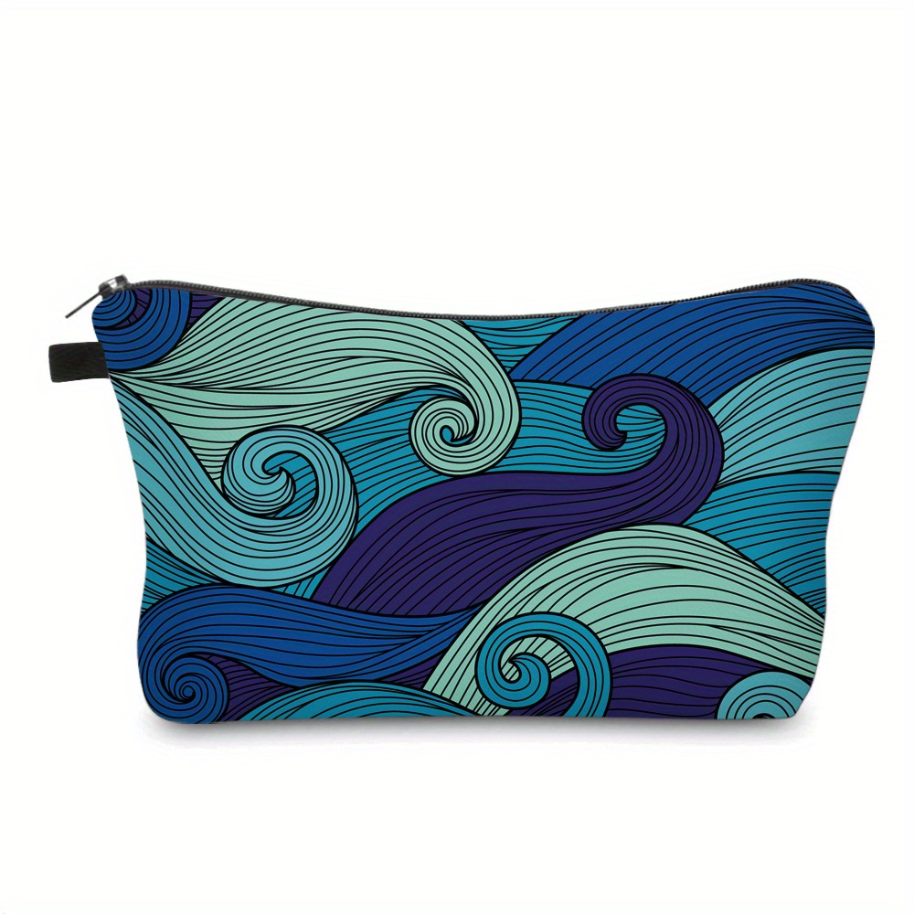 

Festive Waves Vegan Pouch: Waterproof, Odorless, And Stylish For Your Cosmetics - Perfect Gift For Her!