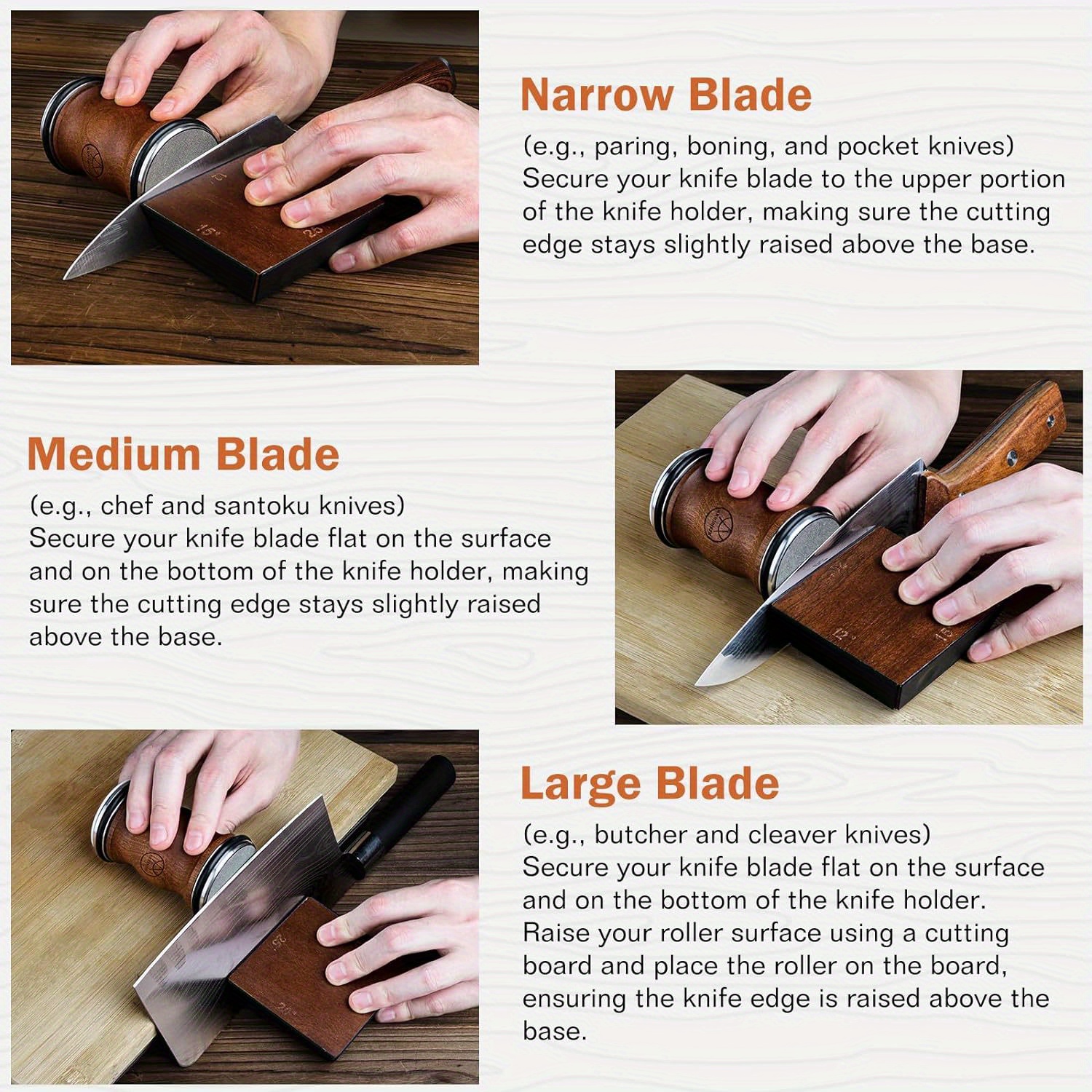 exquisite 4 sided diamond roll knife sharpener with wooden handles     knives festive gift for kitchen enthusiasts details 3